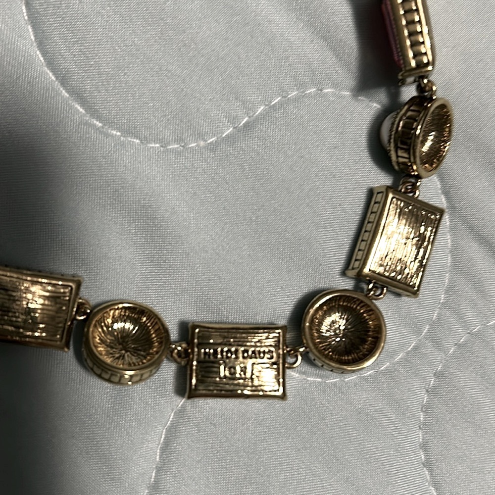 Heidi Daus Pink and Gold Beaded station necklace - Picture 5 of 6